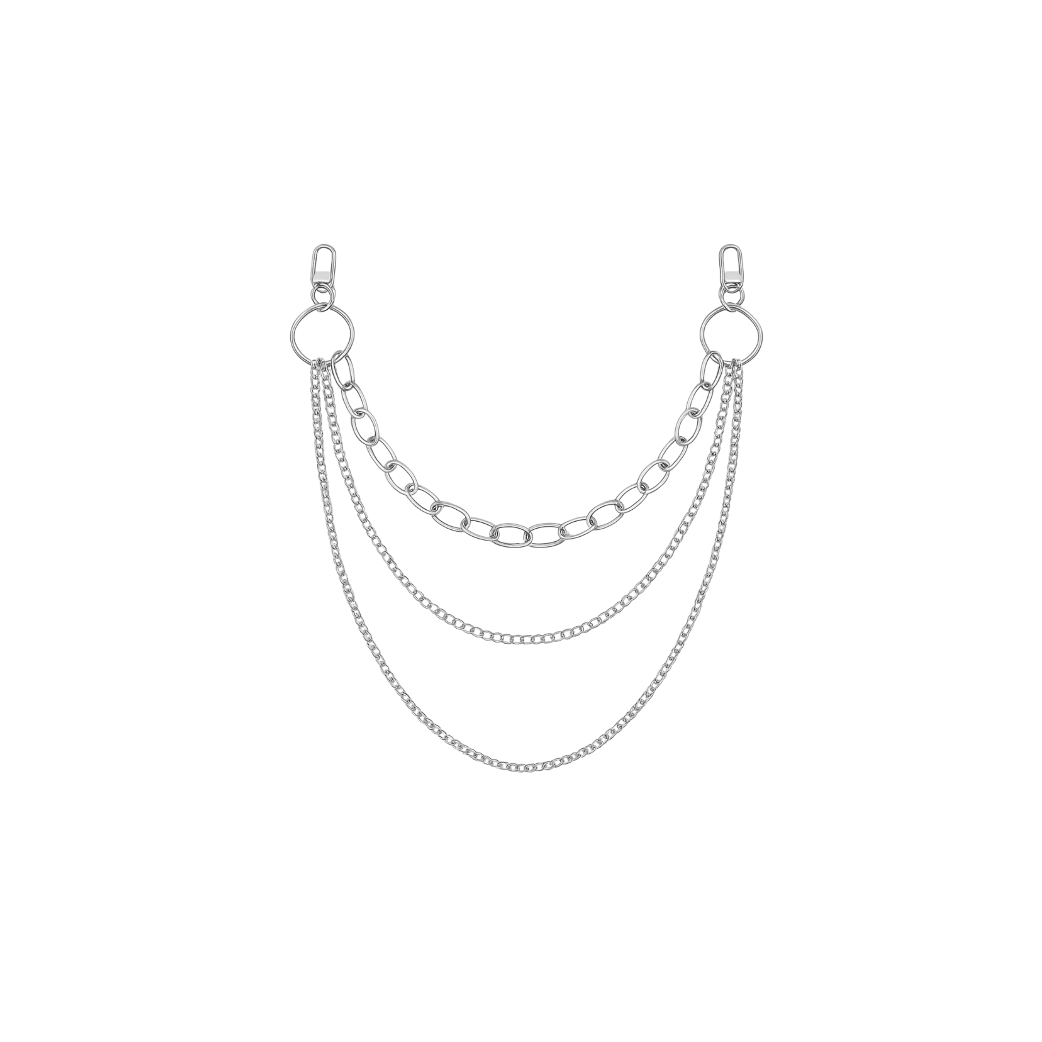 Triple Layer Silver Chain Charm
