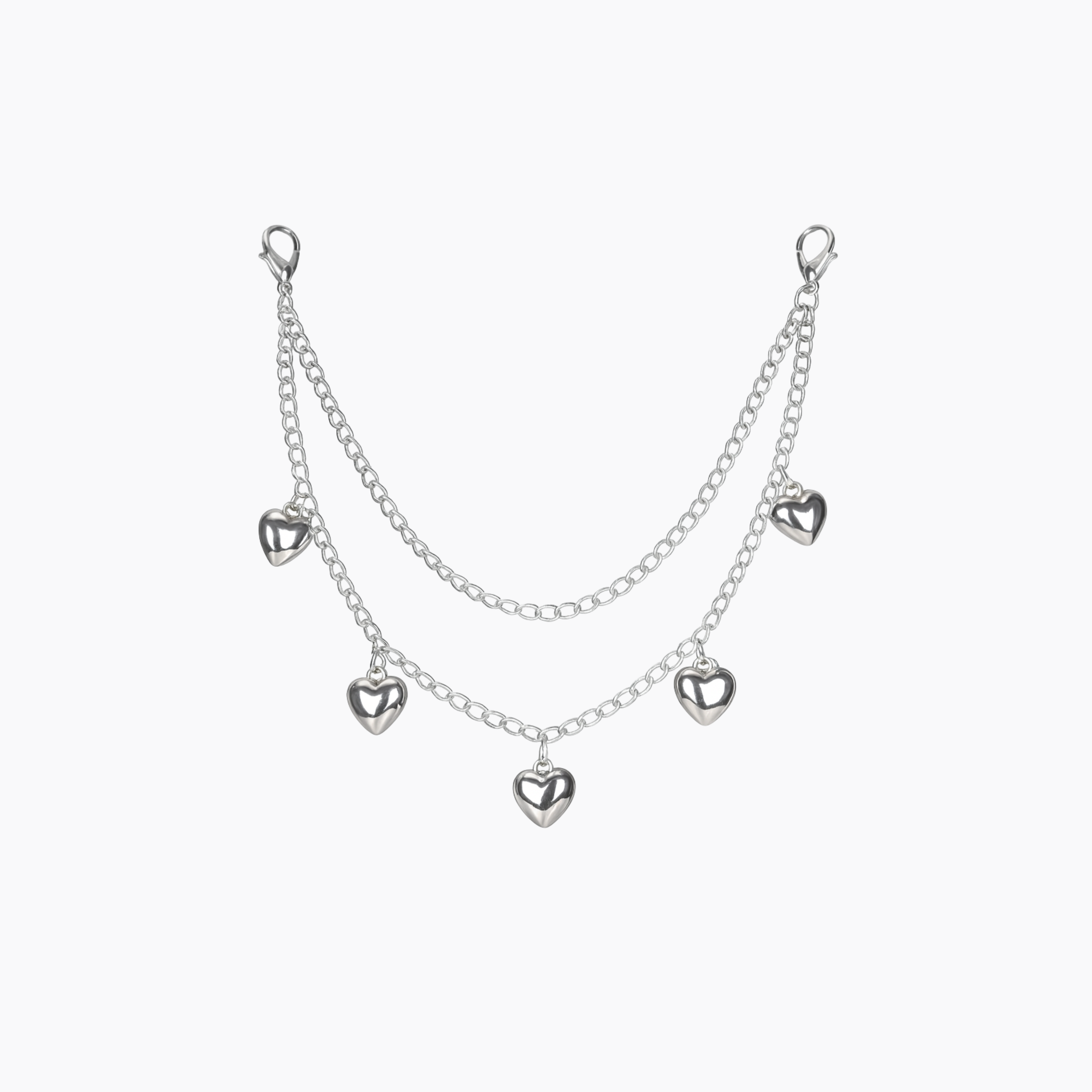 Silver Heart Charm Chain